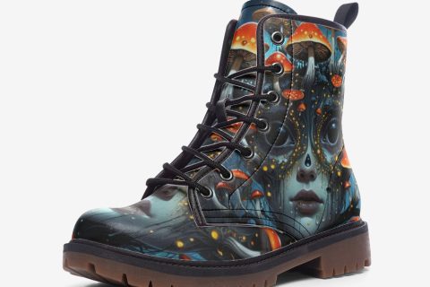 Shoes Fashion Spotted Mushroom Creature: Casual Leather Lightweight Boots For Hippies