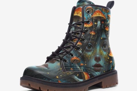 Shoes Fashion Spotted Mushroom Girl: Casual Leather Lightweight Boots For Hippies