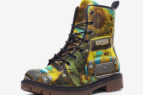 Shoes Fashion' Sunflower Car Leather Lightweight Boots For Hippies By Shoesfa