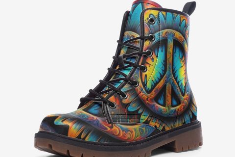 Shoes Fashion' Trippy Hippie Symbol Shoes: Psychedelic Peace And Casual Comfort