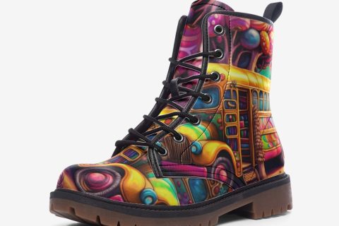 Shoes Fashion: Vibrant Hippie Bus Leather Lightweight Boots