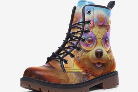 Shoes Fashion: Vibrant Hippie-style Shoes With Cute Animated Teddy Bear Designs