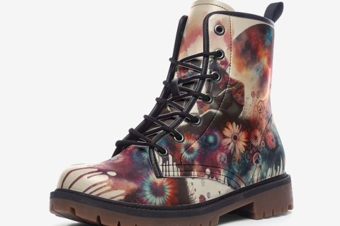 Shoes Fashion' Watercolor Flower Field Art: The Perfect Hippie Style Shoes